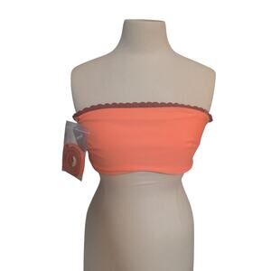 Aerie orange bandeau bikini top size M NWT double side